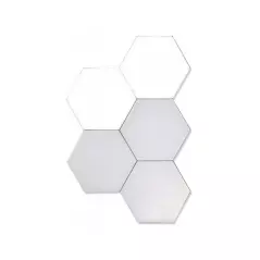 Lampa modulara de perete cu aprindere prin atingere, LED, 5 hexagoane, alb