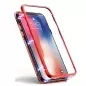 Husa protectie iPhone XS MAX magnetica, din sticla securizata, 360 grade, rosu, Gonga