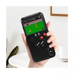 Husa model consola cu jocuri retro pentru iPhone XS MAX, negru