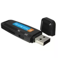 Mini reportofon sub forma de stick USB, negru, Gonga® - Negru