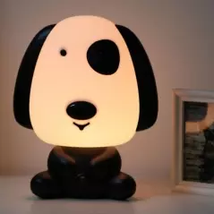 Lampa de veghe pentru copii, catel, negru/alb, lumina calda, Gonga®