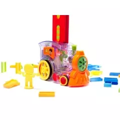 Joc domino cu locomotiva, joc de sunete si lumini, 80 de piese, Gonga®