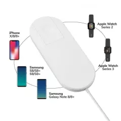 Incarcator universal wireless, 2 in 1, iPhone, alb,Gonga®