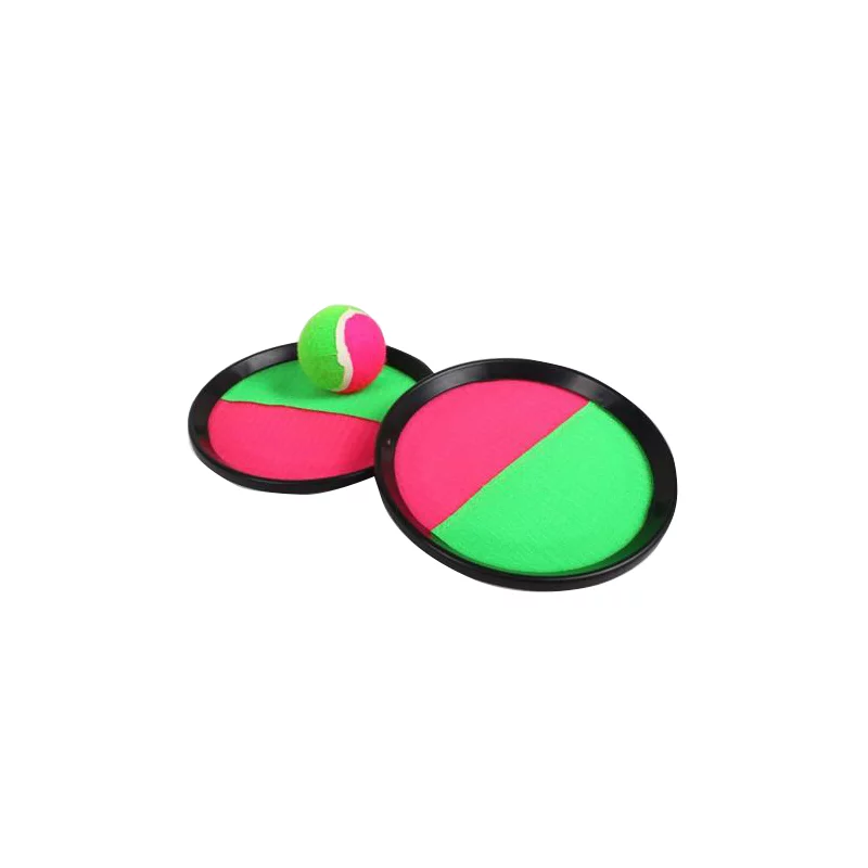 Set 2 palete pentru tenis cu Velcro si minge, verde/roz