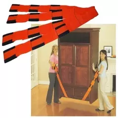 Set de doua centuri pentru ridicat mobila si obiecte voluminoase, portocaliu