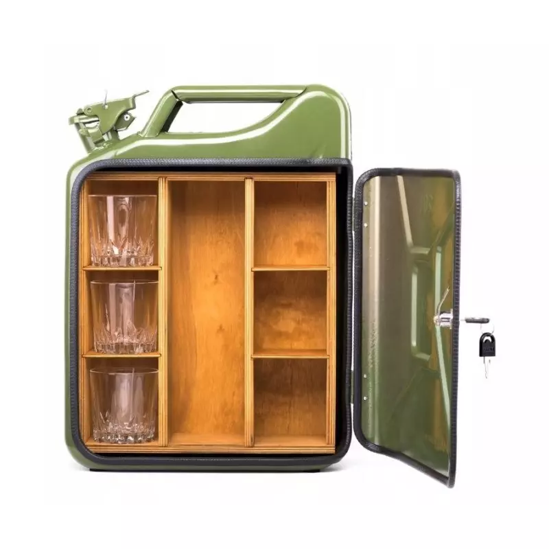 Nomination Have learned Stem Minibar in forma de canistra de 20 L cu 3 pahare, verde - Doraly.ro