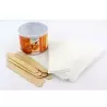 Set epilare complet cu incalzitor ceara, 400 g ceara cu extract de miere, 10 spatule din lemn, Gonga®
