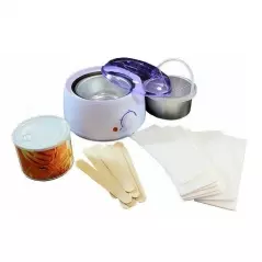 Set epilare complet cu incalzitor ceara, 400 g ceara cu extract de miere, 10 spatule din lemn, Gonga®