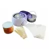 Set epilare complet cu incalzitor ceara, 400 g ceara cu extract de miere, 10 spatule din lemn, Gonga®