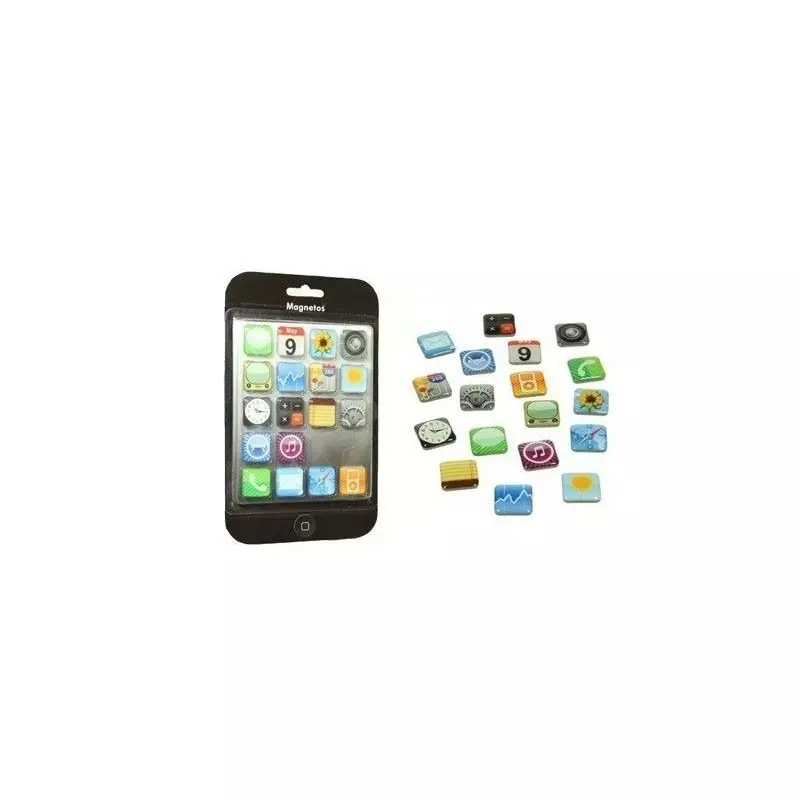 Set 18 magneti de frigider model aplicatii iPhone, multicolor