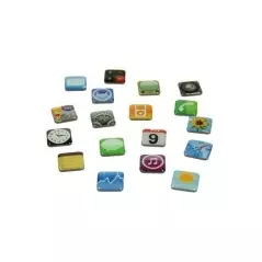 Set 18 magneti de frigider model aplicatii iPhone, Gonga®
