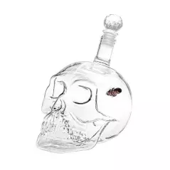 Decantor din sticla in forma de craniu, 700 ml, transparent