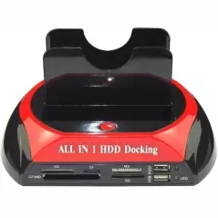 Dock hard disk, cu usb, dual, SATA 3.5/2.5, Gonga® - Negru/Rosu
