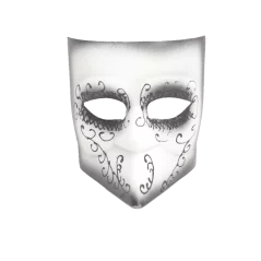 Masca carnaval venetian, negru/alb