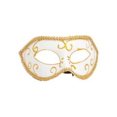 Masca carnaval venetian pentru ochi, auriu/alb