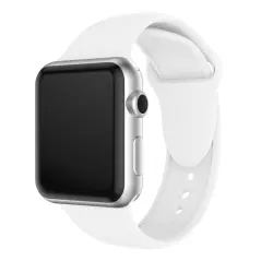Curea compatibila Apple Watch 1/2/3/4, silicon, 42/44 mm - Alb