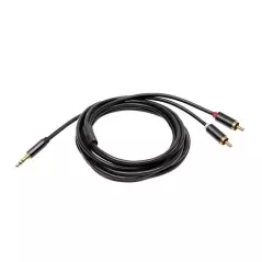 Cablu Audio Adaptor Jack-Jack 3.5mm, 1 conector la 2 conectori RCA, 3 m