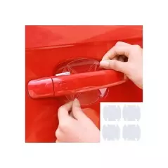 Set 4x autocolant transparent pentru protectie zgarieturi manere usa - Transparent
