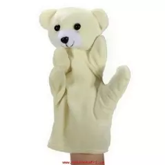 Marioneta de mana model animalut, 22.5 cm, Gonga® - Alb