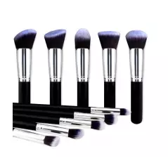 Set 10 pensule de machiaj din par sintetic, model clasic,Gonga®