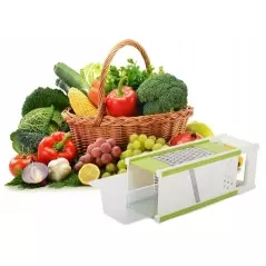 Feliator pentru legume si fructe multifunctional, 29.5 x 10.5 cm - Verde