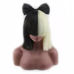 Peruca pentru femei model Sia, din par sintetic, Gonga® - Alb/Negru