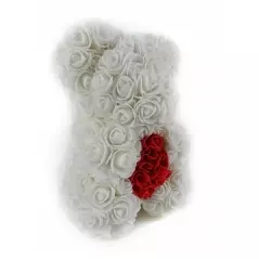 Ursulet din trandafiri in cutie, 25 cm, Gonga®