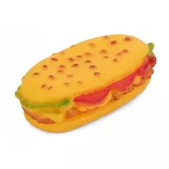 Jucarie chitaitoare pentru catei model hamburger, 12.5 cm
