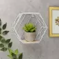 Raft de perete metalic hexagon, 15x10.5 cm, model carouri