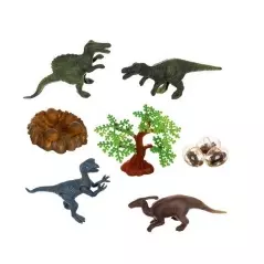 Jucarie dinozaur cu sunete si lumini,5 figurine cu accesorii, Gonga®
