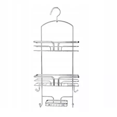 Etajera pentru baie cu 3 nivele si 2 cosuri, 28.5 x 65.5 x 12 cm