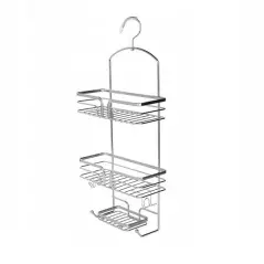 Etajera pentru baie cu 3 nivele si 2 cosuri, 28.5 x 65.5 x 12 cm