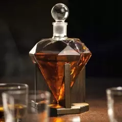 Set decantor in forma de diamant si 9 cuburi pentru racire bauturi, 1000 ml,Gonga®