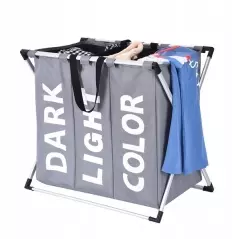 Cos pentru rufe pliabil cu 3 compartimente, 130 L,Gonga®