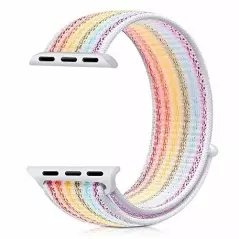 Curea compatibila Apple Watch, 42/44mm, nylon - Rainbow