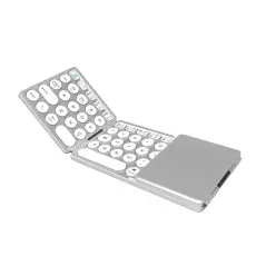 Tastatura Bluetooth din aluminiu pliabila, compatibil iOS si Android, argintiu
