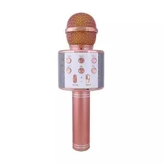 Microfon karaoke, wireless, boxa incorporata, egalizator, reincarcabil, Rotosonic - Roz