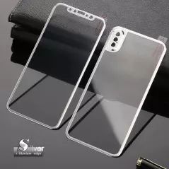 Folie protectie din sticla pentru Iphone X, full cover - Argintiu