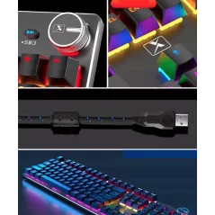 Tastatură mecanică RGB, model BK1000, Gonga®