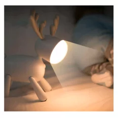 Lampa LED de veghe pentru copii, model ren, Gonga - Maro