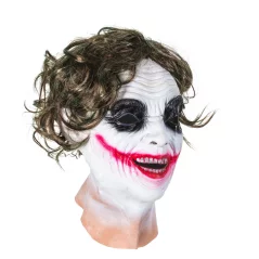 Masca Creepy din latex, Joker Batman, Gonga - Alb