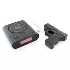 Ceas desteptator cu oprire alarma cu pistol infrarosu, afisaj LCD, Gonga®