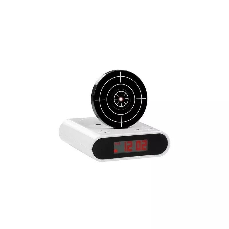 Ceas desteptator cu oprire alarma cu pistol infrarosu, afisaj LCD, Gonga®