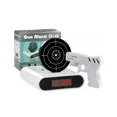 Ceas desteptator cu oprire alarma cu pistol infrarosu, afisaj LCD, Gonga®