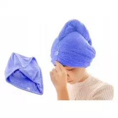 Prosop din microfibra tip turban, 64x23 cm, Gonga® - Albastru