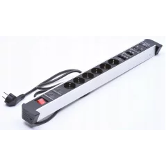 Prelungitor multifunctional cu 6 prize, 2 porturi USB si diverse interfete, Gonga®