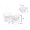 Castron dublu pentru animale de companie, transparent, Gonga®