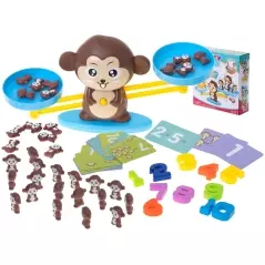 Balanta de jucarie tip maimuta, invatam matematica - jucarie educativa pentru copii, invatarea numerelor, Gonga® - Maro