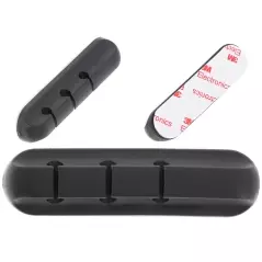 Suport cabluri autoadeziv pentru birou din silicon - 3 sloturi, Gonga®
