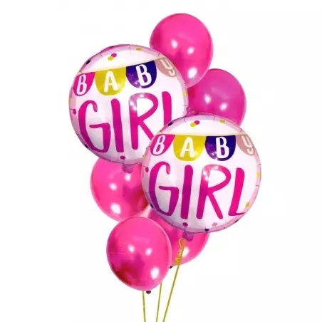 Set 7 Baloane, BabyShower pentru fetite 30-46 cm, Gonga®